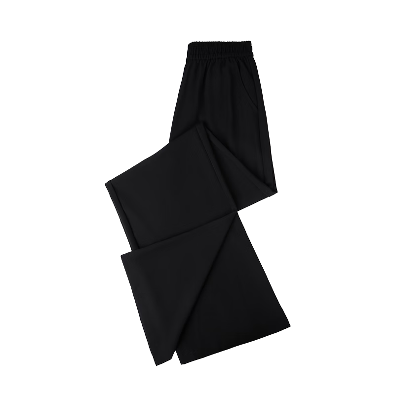 LangSha Ice Silk Suit Pants for Women, Summer New Casual Trousers, Slimming Wide-Leg Pants for Petite Figures, Draping Straight-Leg Pants for Commuting