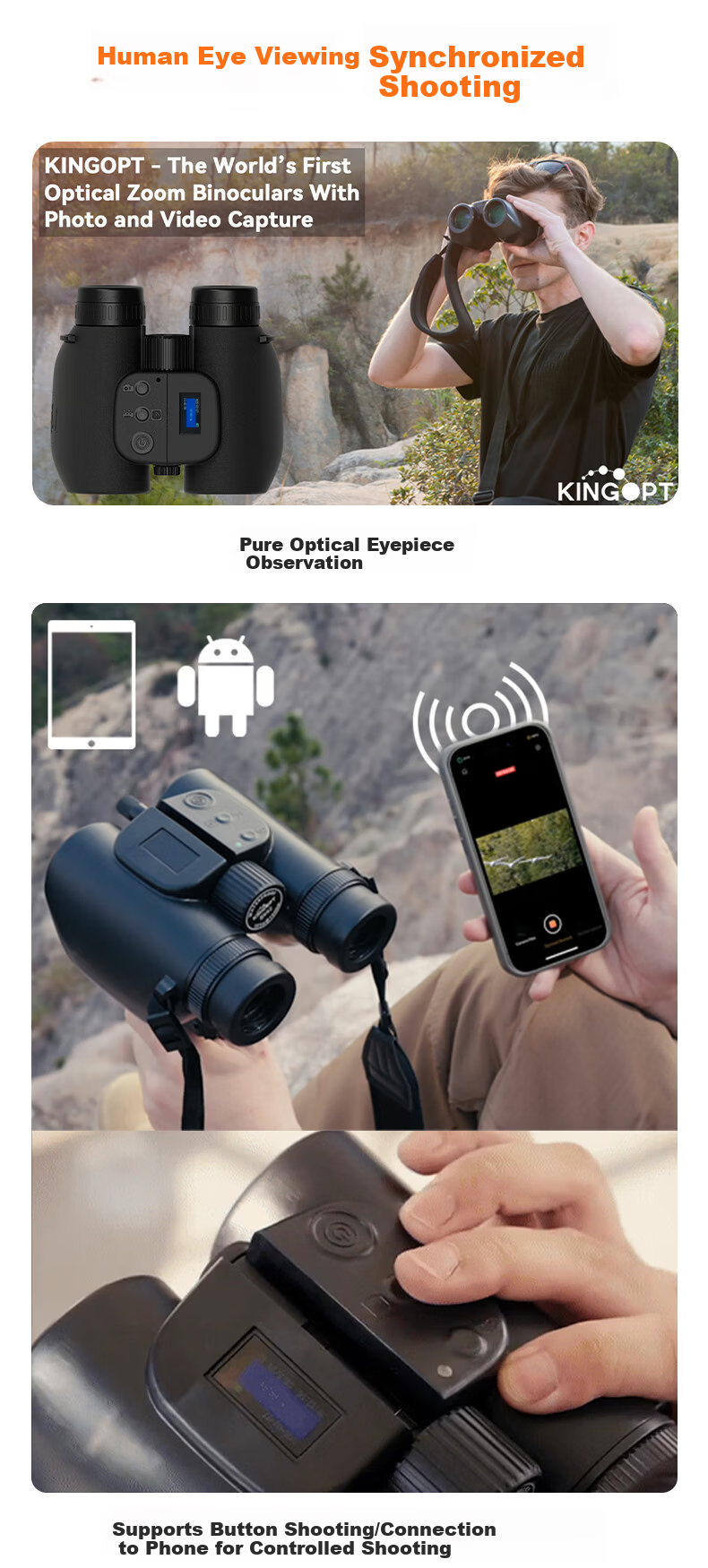 Kent【Guanlipai S2】AI Smart Binocular Telescope ED Lens Wide Field Professional Military Astronomy Birdwatching Photography 6