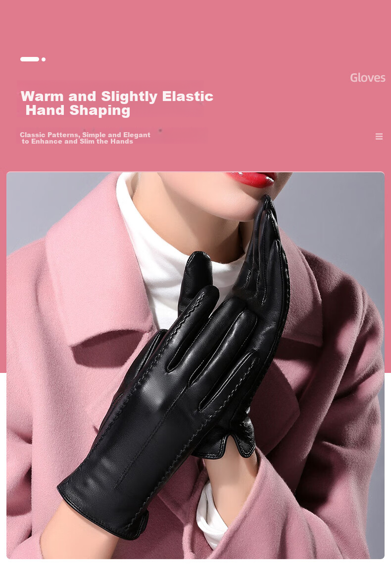 TUCANO Women's Genuine Leather Winter Gloves with Fleece Lining, Touchscreen Compatible, Warm Lambskin, Water-Resistant, Driving and Outdoor Riding Gloves, Valentine's Day Gift 5