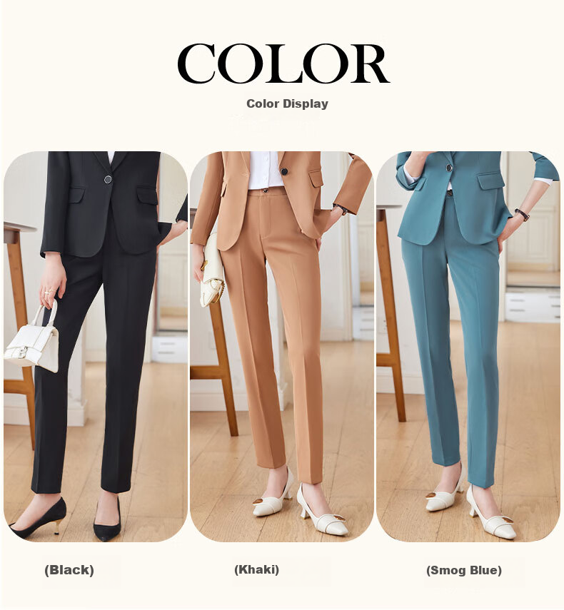 Romon Women's Summer Stretch Breathable Elegant Office Black Dress Pants 2XL 9