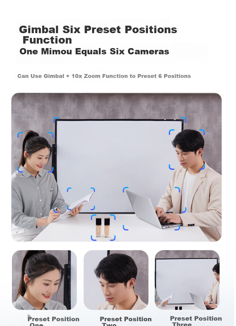 CoolHiMi MiEye 2S Ultra HD 4K AI Live Streaming Camera Smart PTZ Tracking for E-commerce Entertainment Broadcasting Meeting Online Classes Computer Mobile Host with Built-in Microphone 6