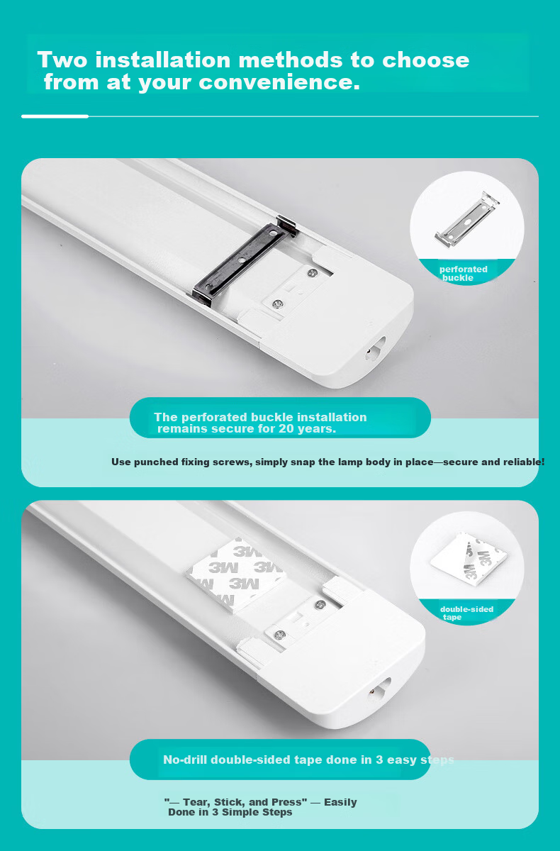 Zuoji Direct Plug-in LED Purification Tube Super Bright Energy-saving Bracket Light Docking Type for Engineering Commercial Factory Warehouse 1.2m 40W White Light with 1.8m Power Cord 13