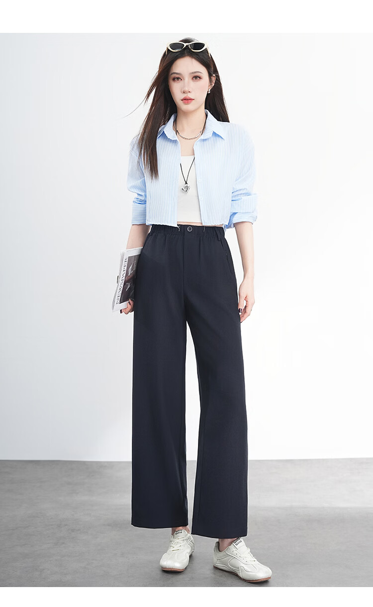 Free Style Women's Nine-Point Linen Wide-Leg Pants Summer Thin High Waist Slim Loose Cool Straight Casual Trousers 2026 New Arrival 21