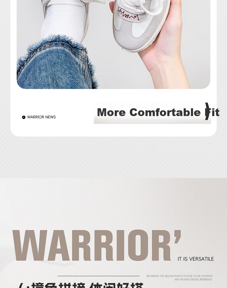 Warrior Official Canvas Shoes Women Summer 2026 Versatile Student Sports Shoes Thick Sole Height Increasing Sneakers Beige Gray Red Size 37 2