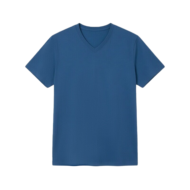 Hongdou 10A Antibacterial Mite-Resistant Sweat-Absorbing Sun-Protective Men's Short Sleeve Breathable V-Neck Simple T-Shirt