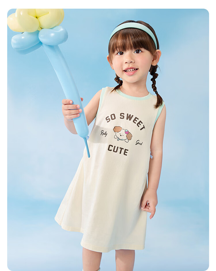 Balabala [balaOne] Kids Children's Dress Girls 2026 Summer Bowknot Skirt 21
