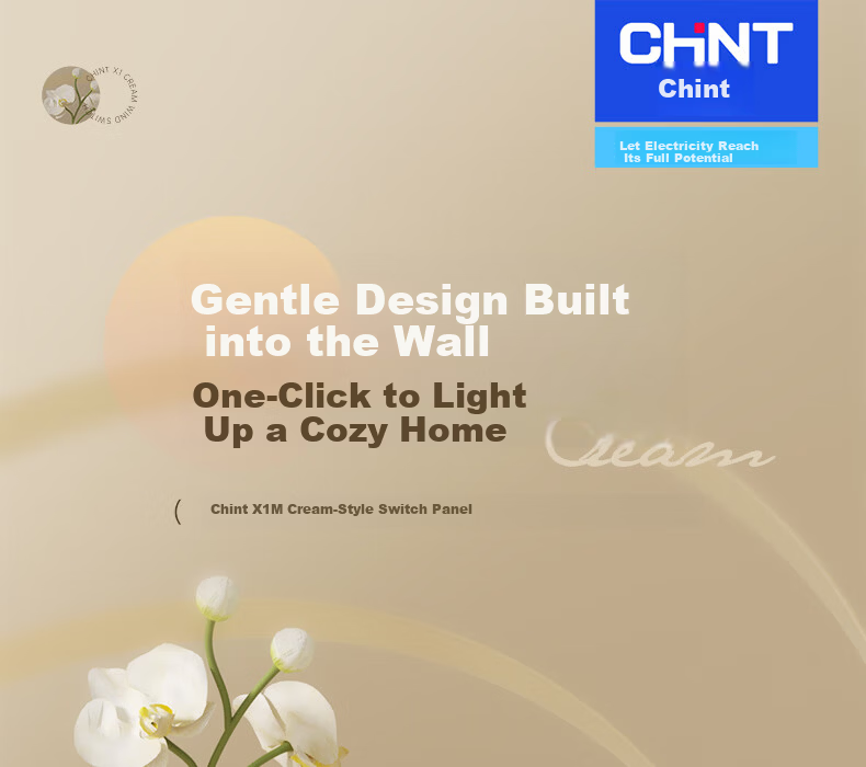 CHNT Switch Socket No-Paint Cream Style Large Panel Socket Faceplate Flush Mounted X1M One-Gang Single Control Three-Hole Cheese Yellow 1
