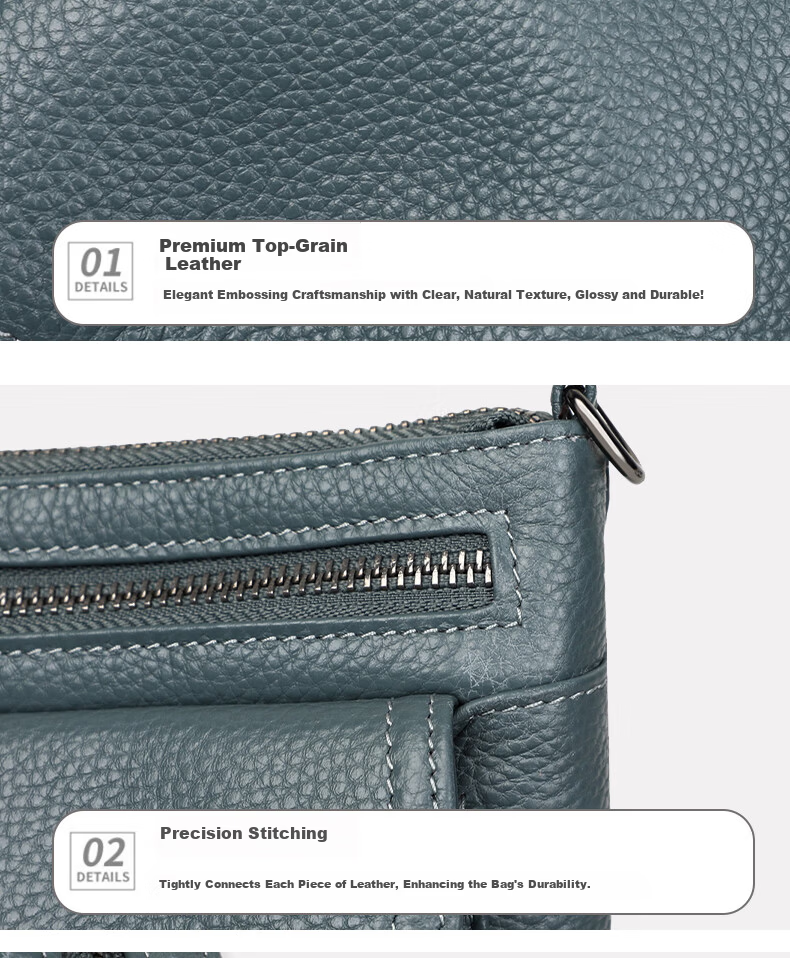 YUYULA Women's Cowhide Leather Bag Fashionable Luxury Crossbody Shoulder Bag Birthday Gift for Girlfriend Wife 14