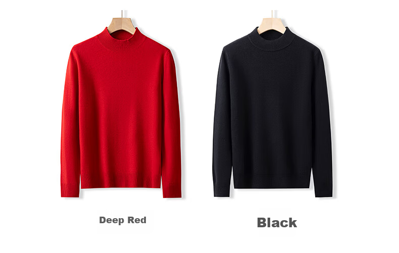 Hengyuanxiang 100% Pure Wool Women's Thick Half Turtleneck Loose Fit Base Layer Winter Fashion Knit Sweater Top 9