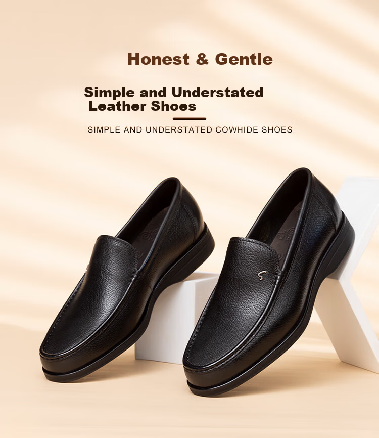 SATCHI Men's Shock Absorption Business Casual Leather Shoes Black 40 402422390Z 1