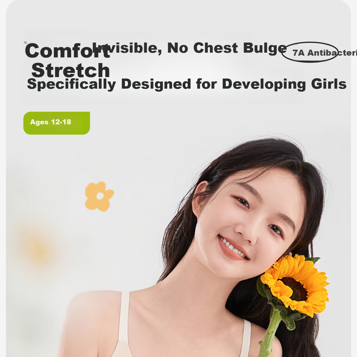 COCO SMART Underwear for Girls 12-16 Years Old, Teen Camisole Vest, Youth Stage Two High School Sports Bra 2