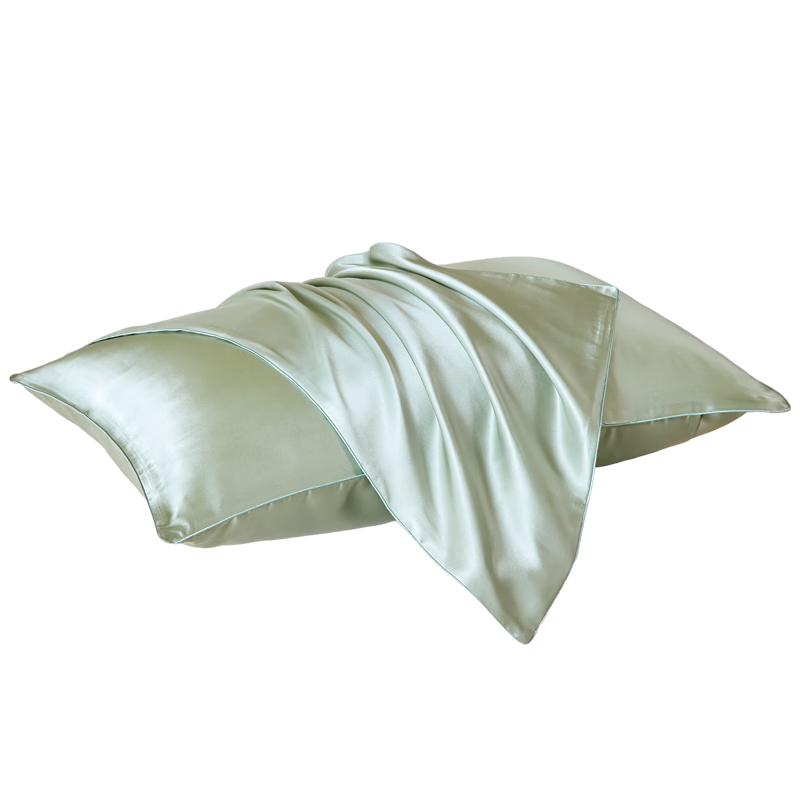 Taihu Snow Solid Color Pure Silk Pillowcase 100% Mulberry Silk Single-Sided Silk Pillow Cover Single Pack Turquoise Green 48*74cm