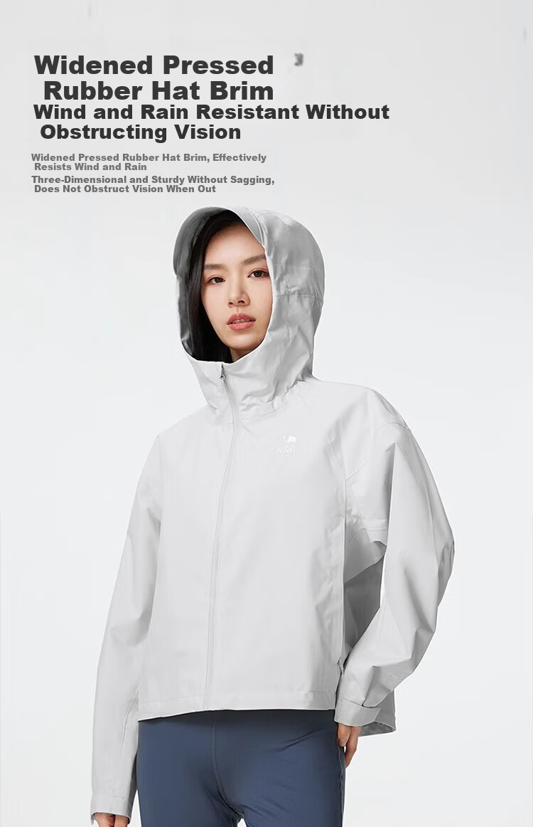 CAMEL Women's Single-Layer Windproof And Waterproof Outdoor Hardshell Jacket, Spring And Summer New Style Short Coat 9