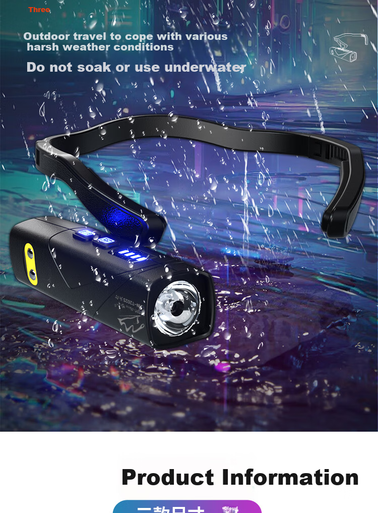 TRE-Hana Hanging Ear Sensor Headlamp Outdoor High Brightness Night Fishing Long Battery Life Multifunction Rechargeable Bait Lighting 18