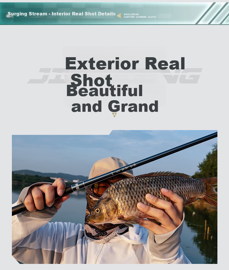 Jinglang 3.37m Short Section Fishing Rod Hand Rod Stream Rod Fishing Pole Grouper Zebra Mouth Eight Work Rod Small Tackle Rod Fishing Gear 16