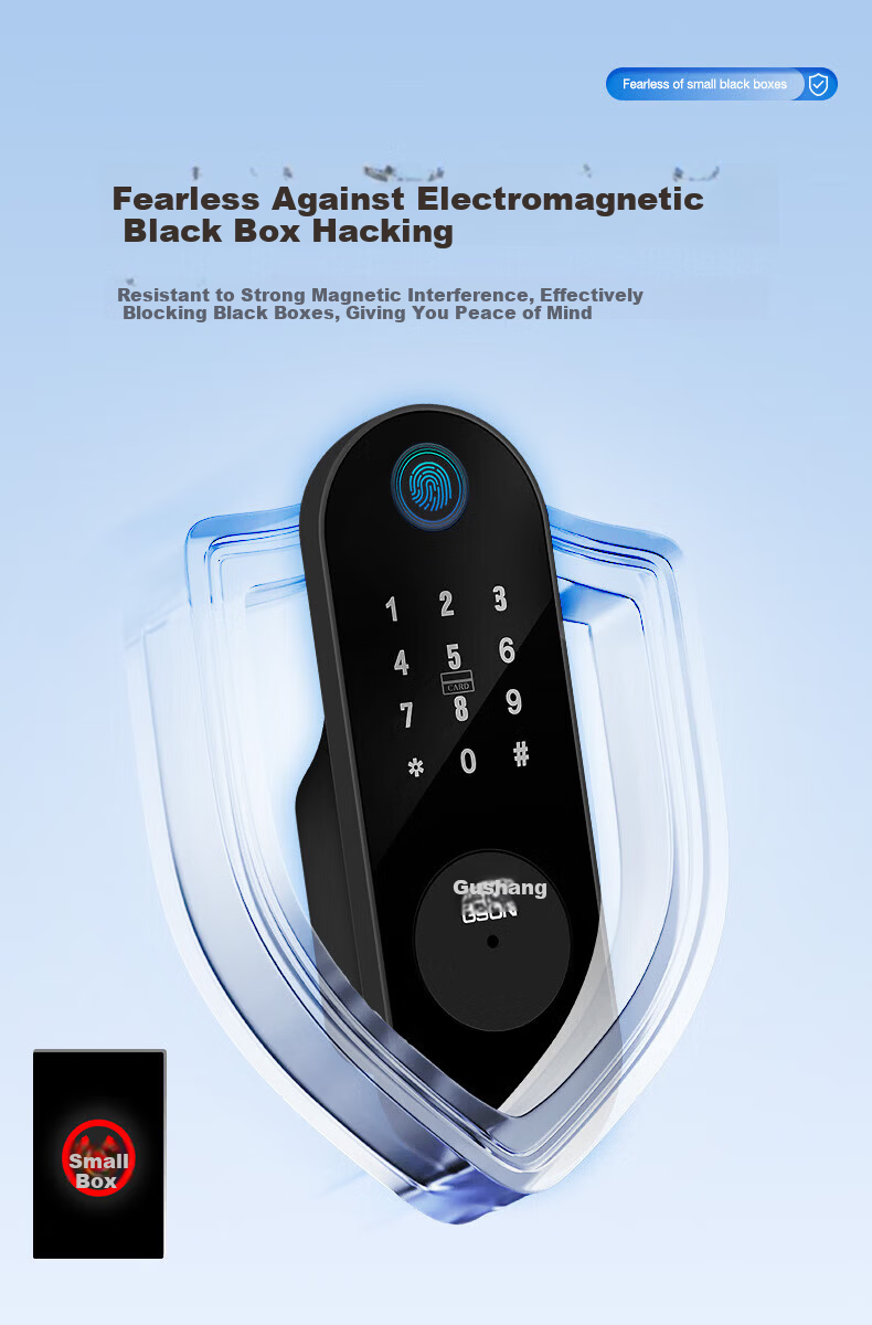 GS GSON Vintage Door Smart Lock Bull Head Lock Anti-theft Door Fingerprint Lock Rental House Rural Large Iron Door Access Control Integrated Password Lock 8