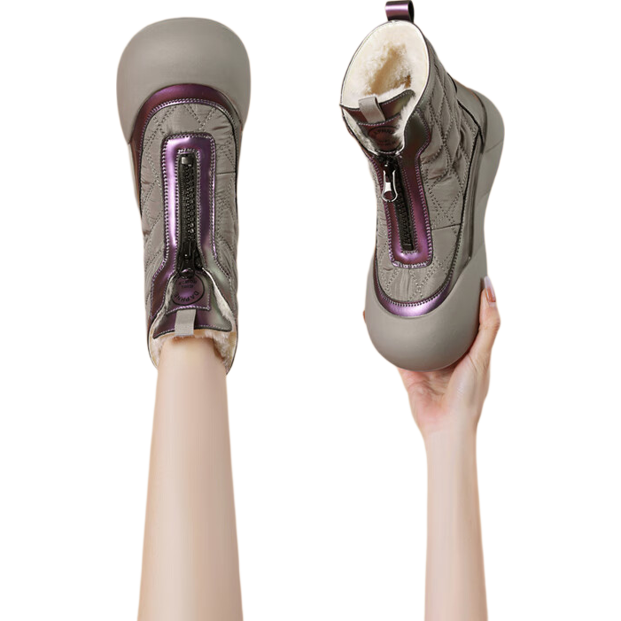 DAPHNE Winter Warm Thick-Soled Non-Slip Furry Snow Boots Purple Size 38