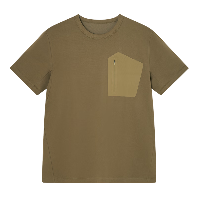 JD Jingzao Men's Cotton Feel Short Sleeve Pocket T-Shirt Summer New Outdoor High-End Short Sleeve Mist Green L