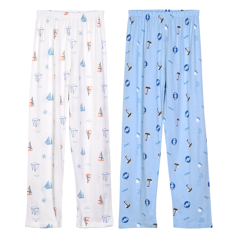 Hodohome Red Bean Kids Boys A-Class Pure Cotton Mesh Summer Breathable Thin Long Pants for Older Children 120