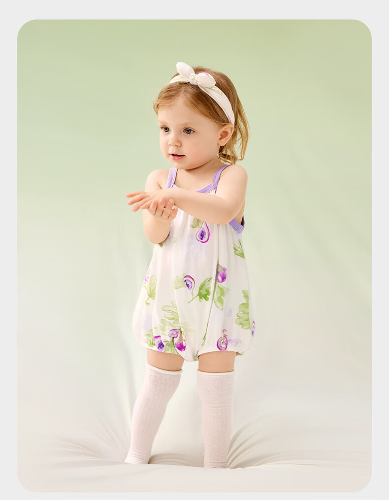Babycare Natural Cool Sleeveless Triangle Romper Baby Jumpsuit Guava Green Grape 90cm 17