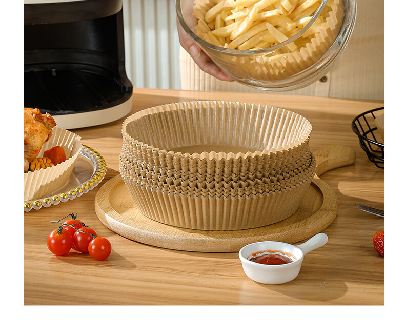 Kaoleshi Air Fryer Paper Trays High-Temperature Resistant Thickened Oil-Proof Oven BBQ Waterproof Universal Liners 6