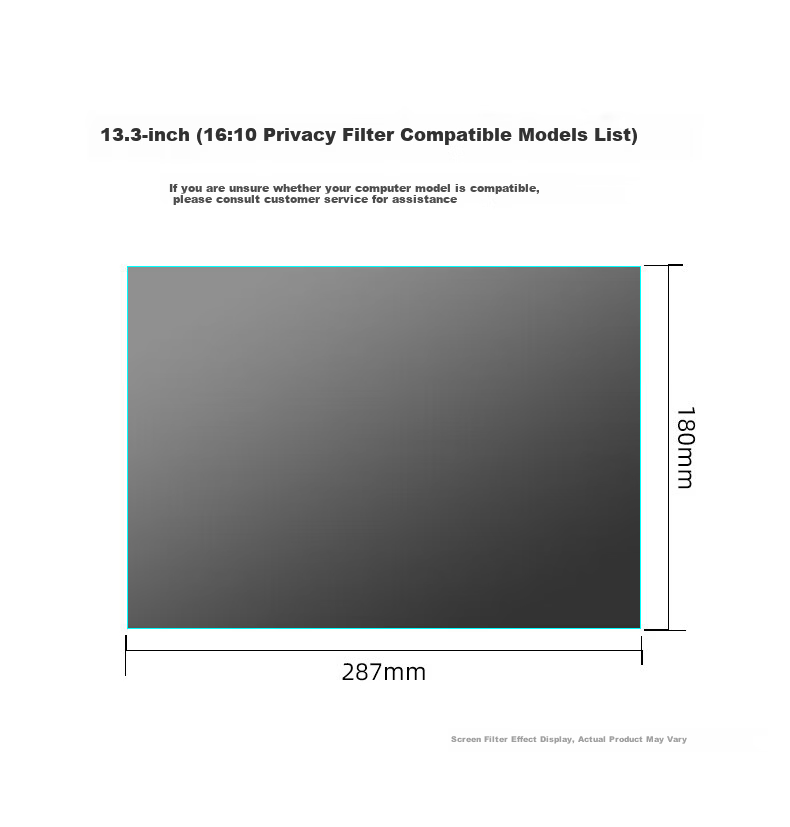 Jiasu 13.3-inch (16:10) Laptop Privacy Screen Protector Film Double-Sided Privacy Filter with Clip-On for Lenovo HP Asus (287x179mm) 1
