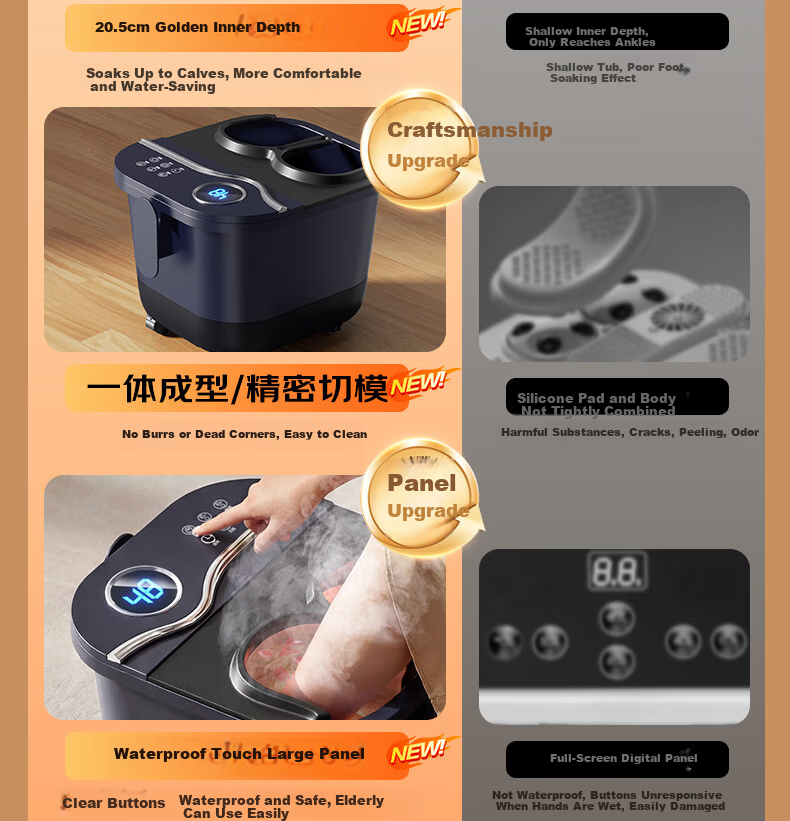 SUPOR Foot Bath Bucket, Electric Foot Soaking Basin with Constant Temperature Heating, Fully Automatic Massage, 2025 Over-Knee Deep Bucket, Women's Special Practical Birthday Gift for Parents And Elders 2