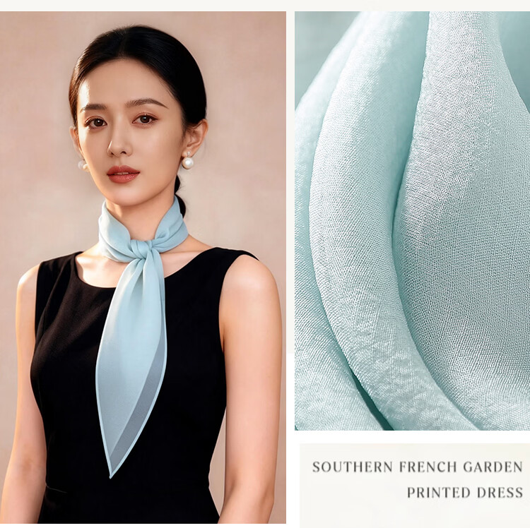 Hangsi Mansion Pure Color Custom Mulberry Silk Scarf Silk Pearl Gauze Square Scarf Birthday Gift for Mom Women's Festival 25