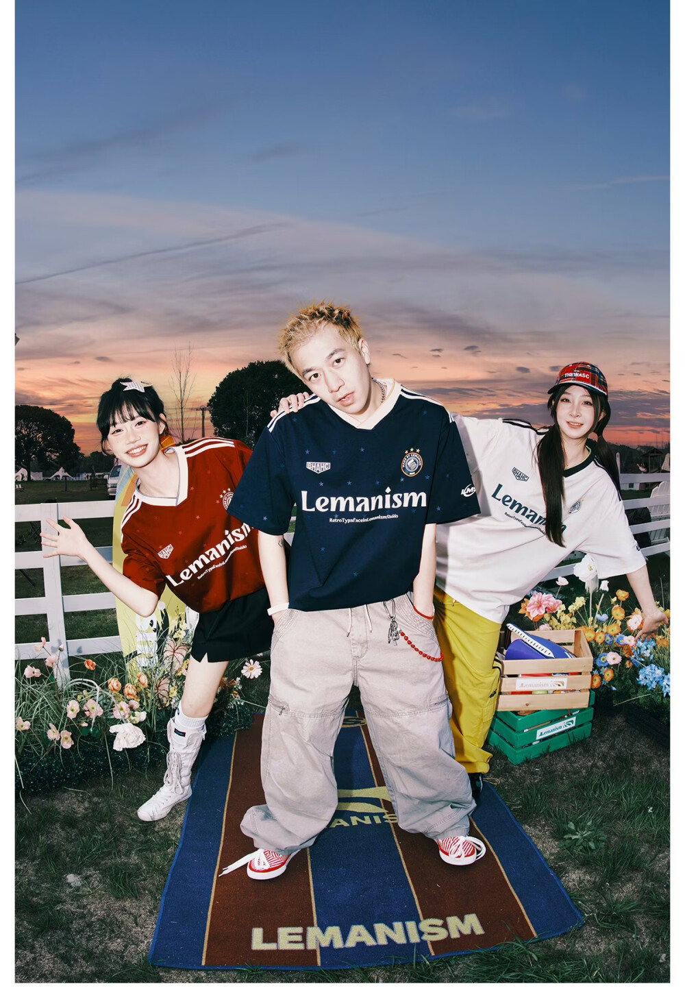 LEMANISM American Style Star Print Short Sleeve T-Shirt Men 2026 Summer New V-Neck Jersey Navy Blue S 24