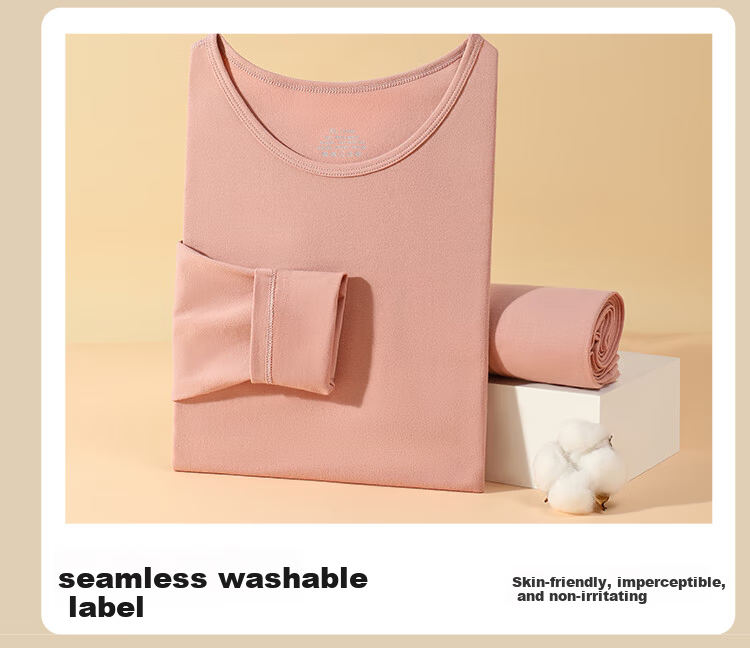 GUJIN Women's Thermal Underwear Set Autumn Winter Cotton Heat Retaining Thick Slim Fit Base Layer Top and Bottom 20
