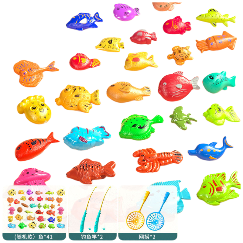 Guou Fishing Toy Children's Magnetic Fishing Pool Baby Educational Early Learning Toy Set Kids Birthday Gift
