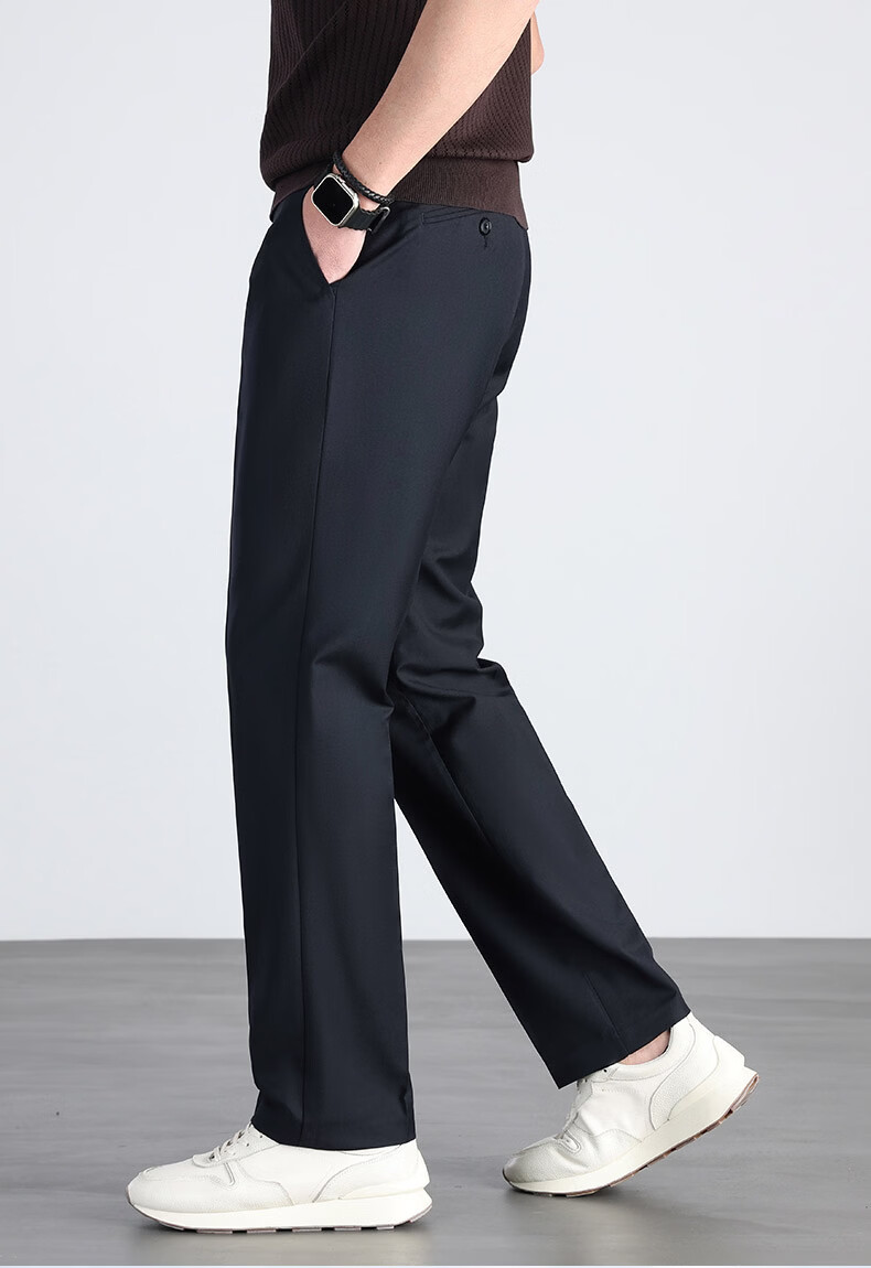 Hodo Men's Summer Thin Non-Iron Wrinkle-Resistant Business Straight Casual Dress Pants Commuter Work Trousers 5
