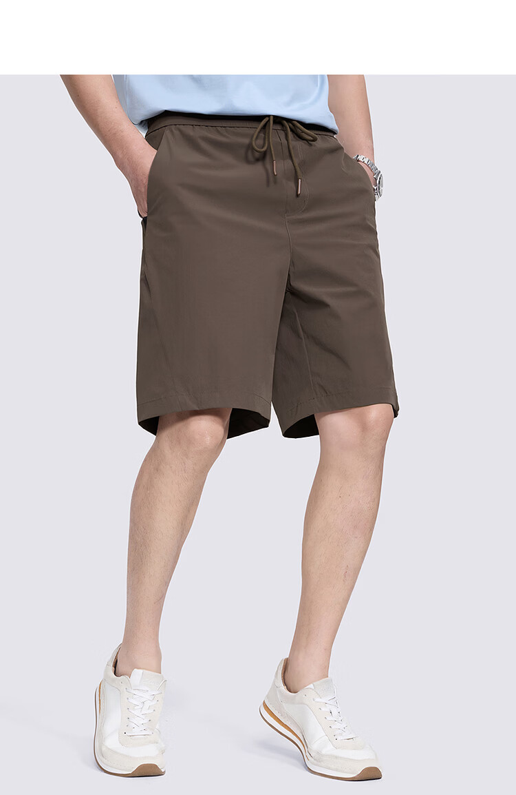 Dancing with Wolves [High Elasticity] Loose Breathable Casual Men's Shorts Commuter Versatile Easy-Care Five-Point Pants 502 Dark Purple L 15