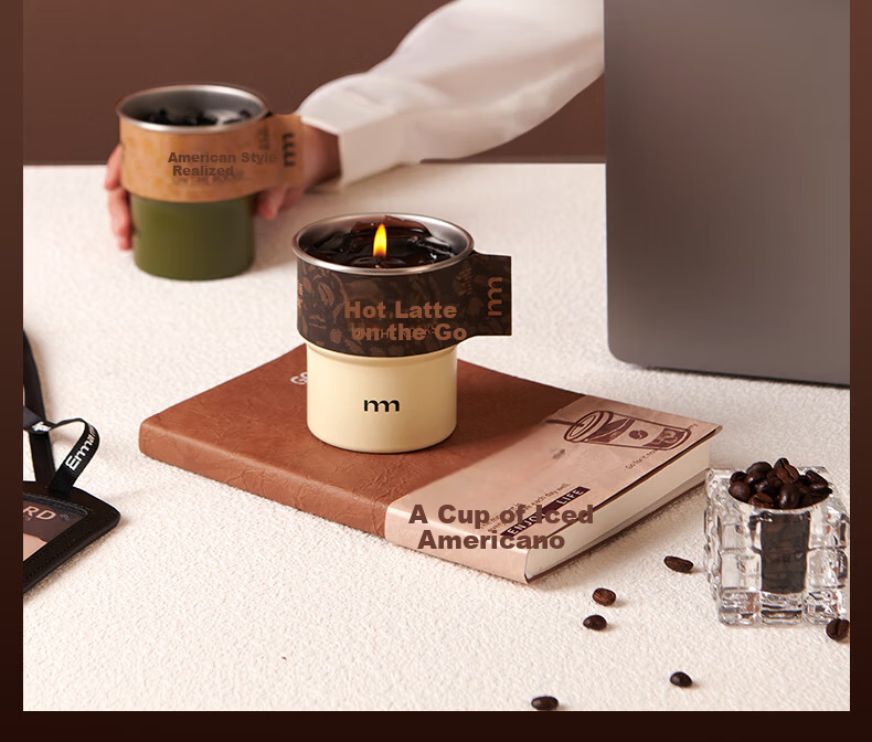EMMA MOLLY Coffee Addiction Scented Candle 220g Bedroom Indoor Fragrance New Wedding Birthday Valentine's Day Gift for Women 4