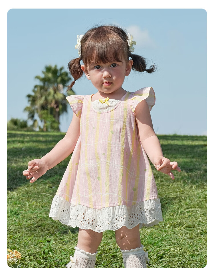 Balabala Kids Dress Baby Princess Dress 2026 Summer New Girls Cotton Sweet Cute Skirt 20