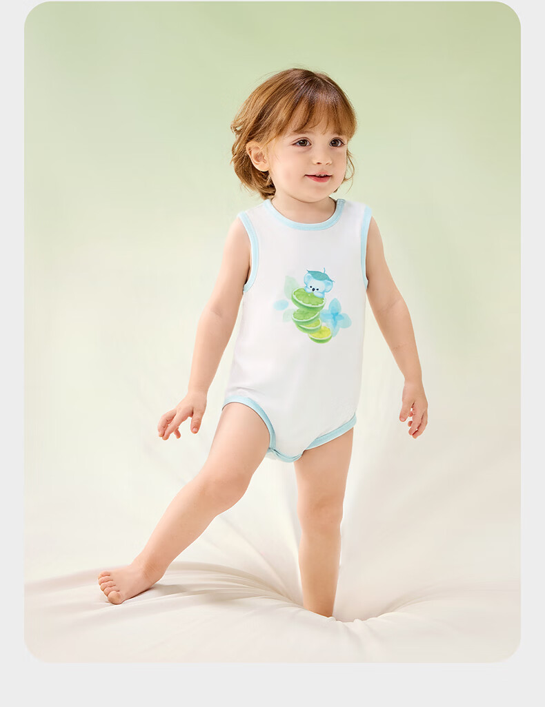 Babycare Natural Cool Sleeveless Triangle Romper Baby Jumpsuit Guava Green Grape 90cm 21