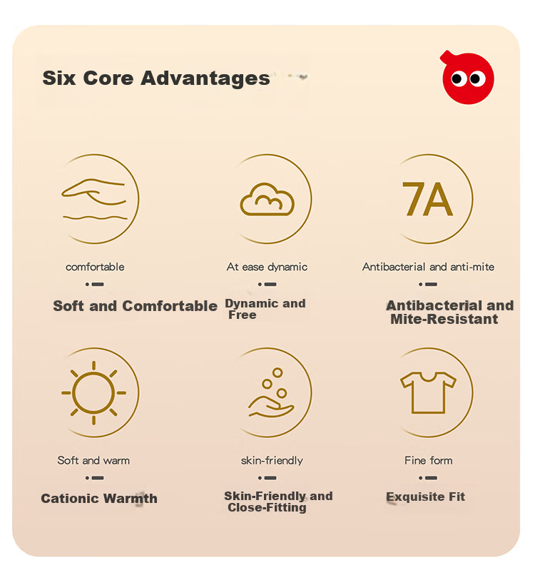 Hodo Children's Thermal Underwear Set Boys Girls Baby Velvet Thin Seamless Autumn Winter Underwear Set 3