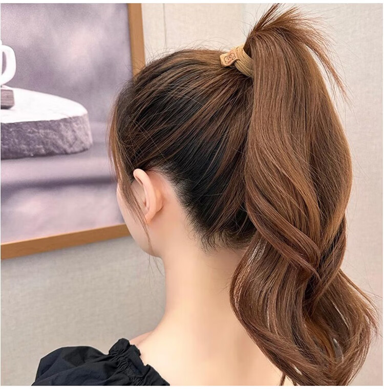 YeFeiLi Two-Piece Set Blue Comb Cushion Brush Hair Tie Massage Comb Long Hair Curling Brush Elastic Hair Band High Elasticity Hair Rope 1