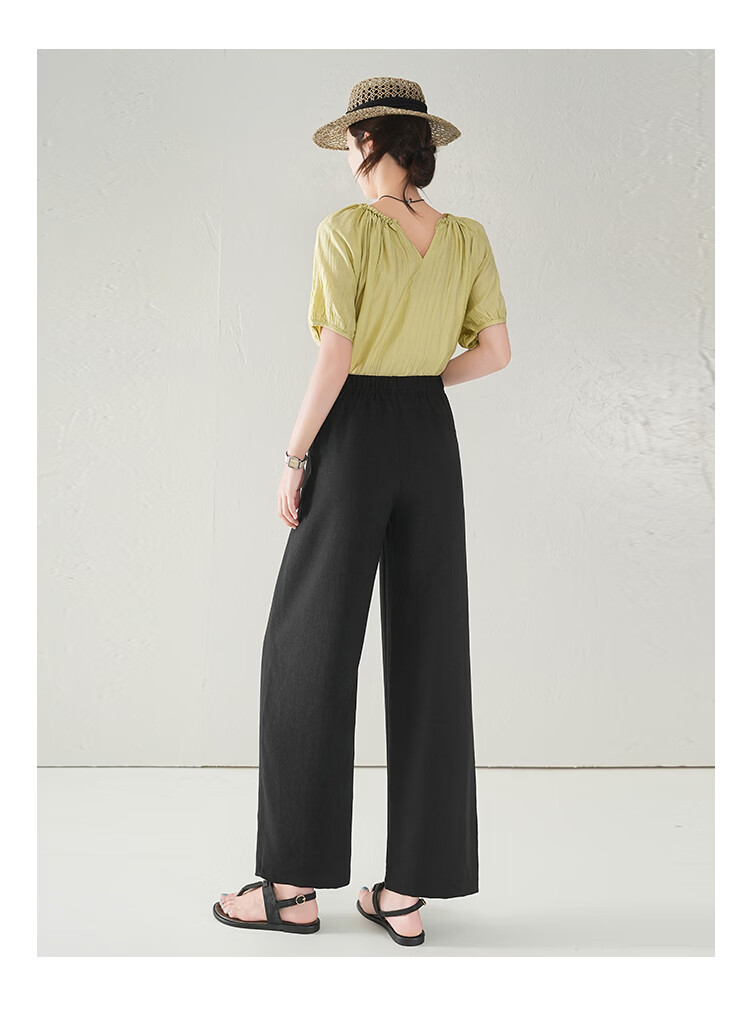 Free Style Women's Nine-Point Linen Wide-Leg Pants Summer Thin High Waist Slim Loose Cool Straight Casual Trousers 2026 New Arrival 20