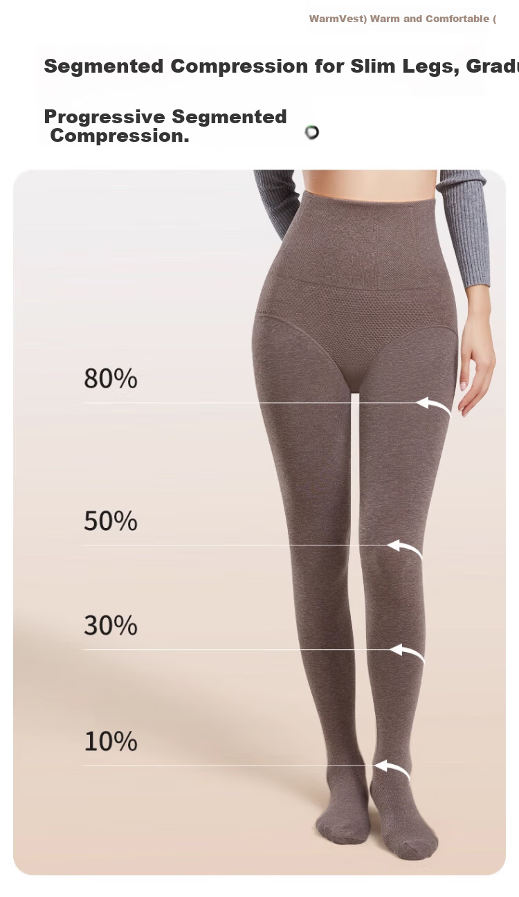 Caiyue Plus Size Cotton Leggings for Women, High Waist Fishbone Anti-Rolling Fleece-Lined Thickened Tights with Tummy Control 4