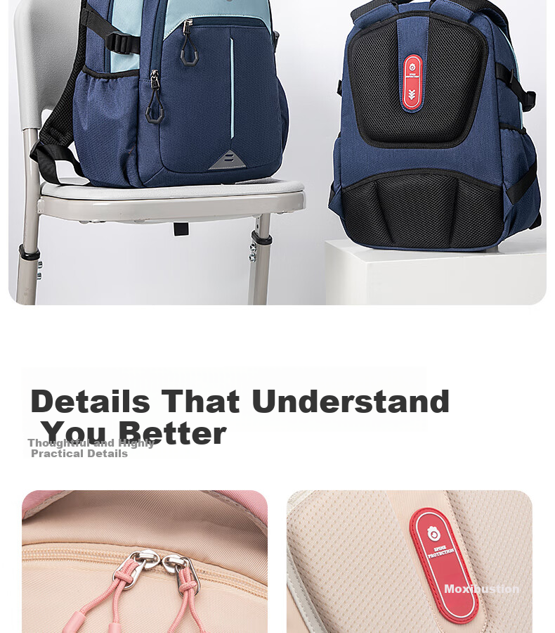 Future Star Elementary School Backpack for Grades 1-3, Lightweight Large Capacity Ergonomic Shoulder Bag for Girls, Light Blue Small Size 22