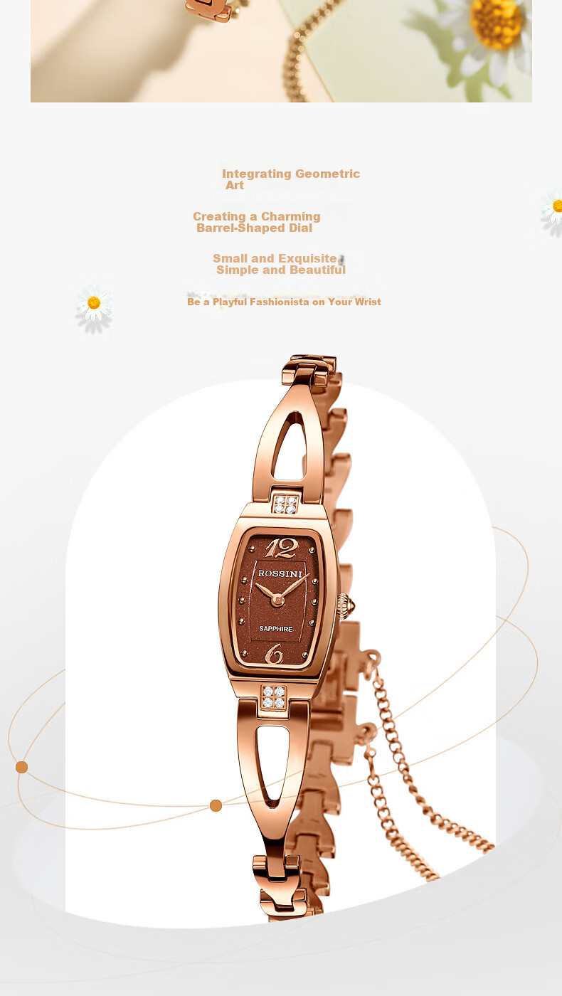 ROSSINI Women's Small Dial Bracelet Quartz Watch Ladies Brand Watch Valentine's Christmas Birthday Gift for Girls 5