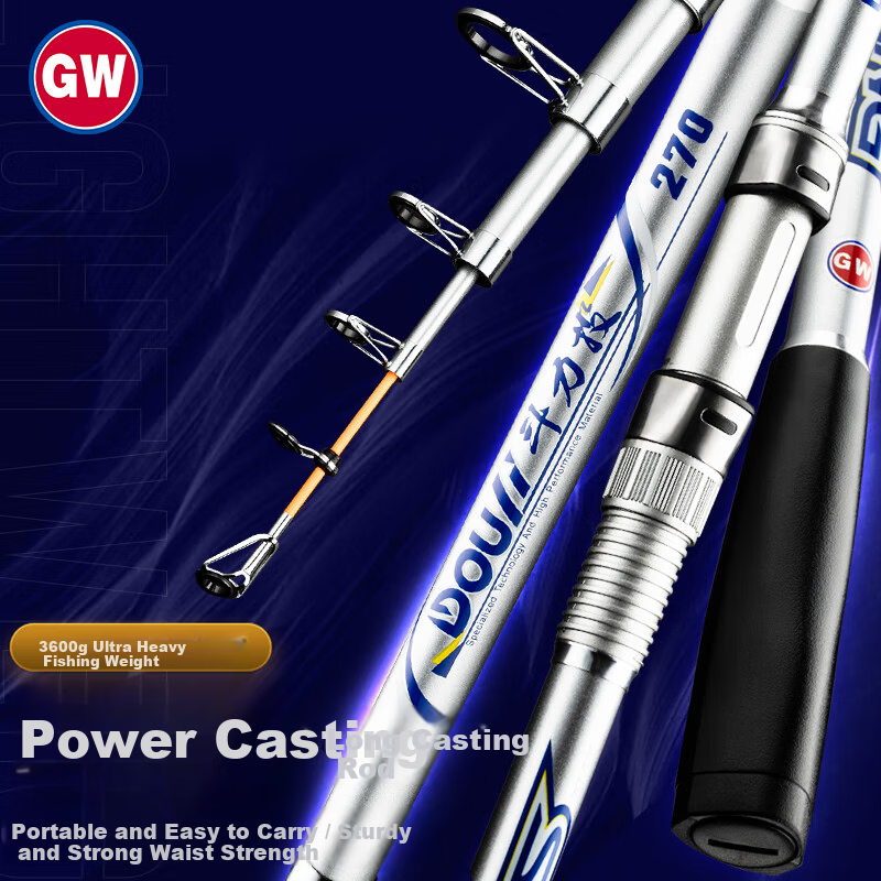 GW 2.7m Sea Fishing Rod Heavy Duty Casting Rod Super Hard Long Distance Lake and Reservoir Fishing Rod