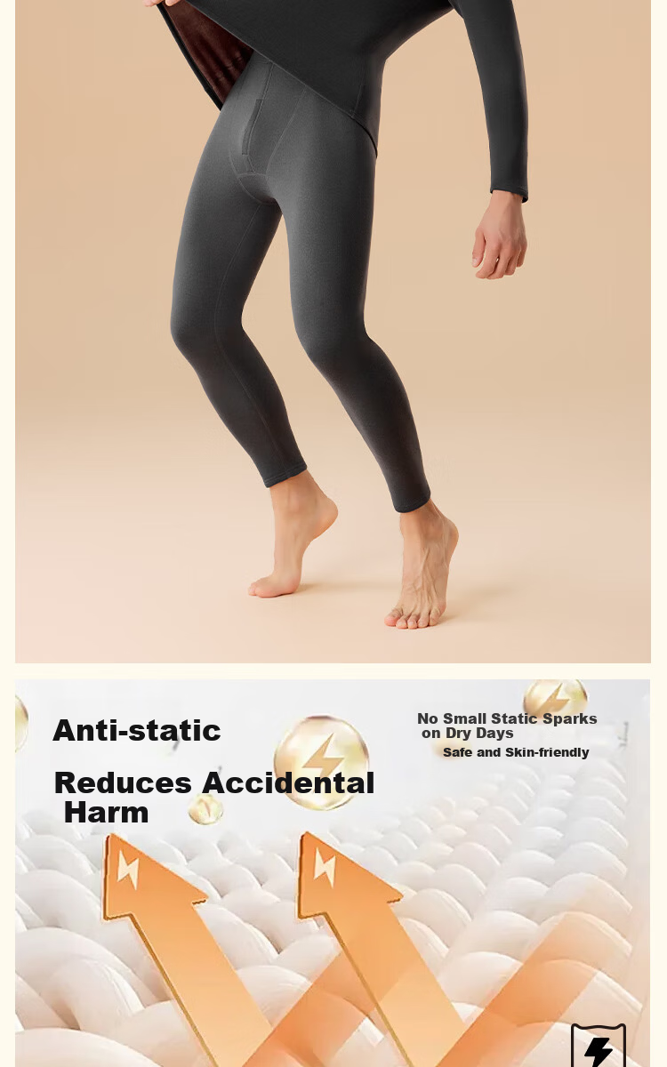 MiiOW Women's Thermal Underwear Set Autumn Long Johns Fleece Lined Thickened Warm Pants Thermal Clothing 10