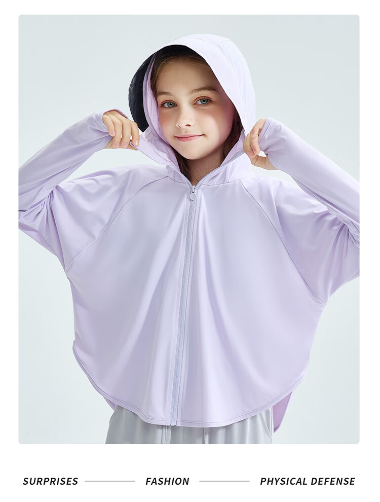 BOBDOG Girls' Lightweight Summer Sun Protection Jacket 2026 New Children's Coat Sunshade Blue Size 110 16
