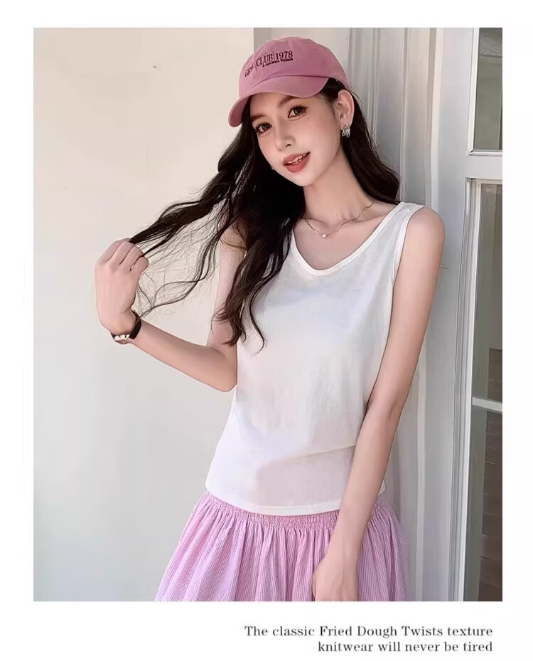 Langsha Cooling Snowflake Cotton Women's Vest Spring Loose Fit Side Coverage Camisole Sleeveless Casual Lazy Style Top 12