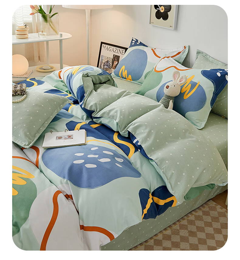 Grace Single Quilt Cover A-Class Antibacterial Thickened Quilt Cover Bedding Set Liuguang Impression 180*220cm 6