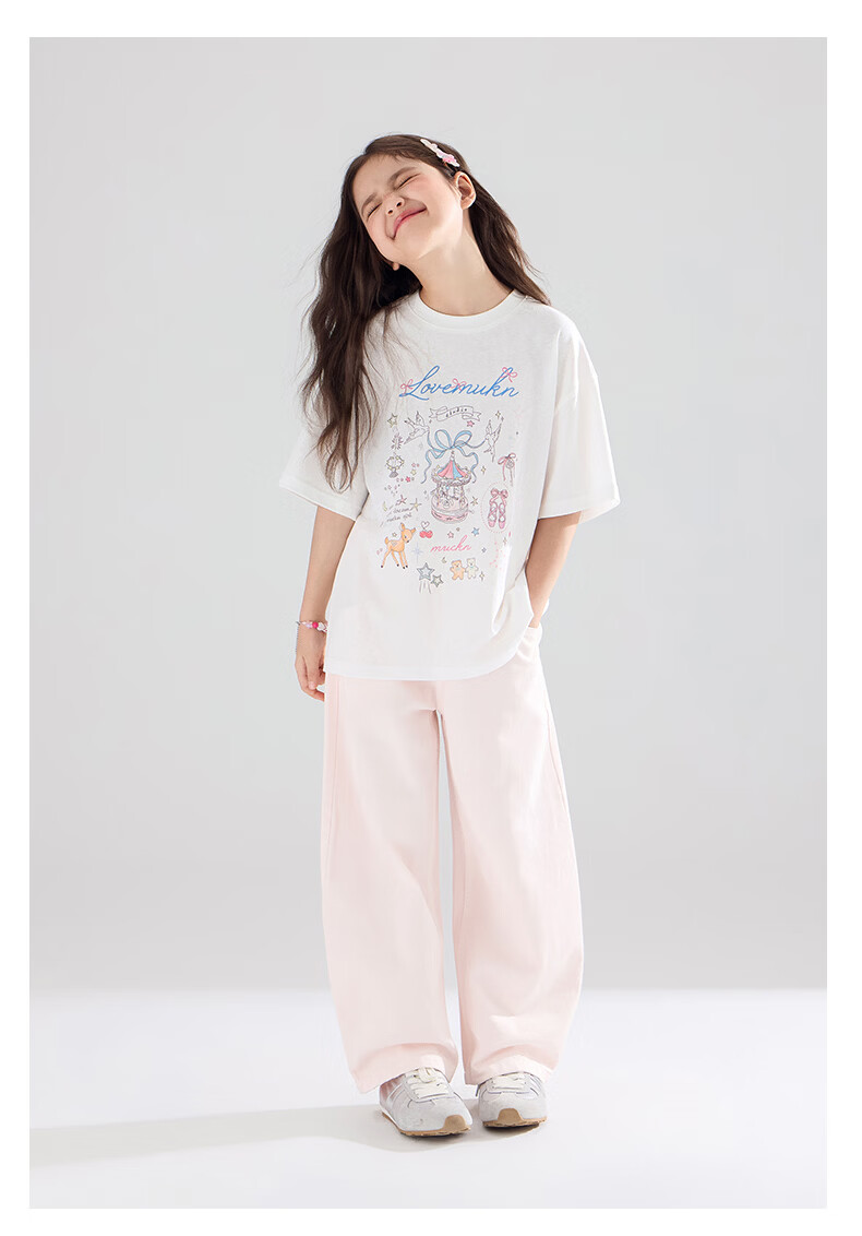 Mucmukn Wish Fairy Snowflake Soft Cotton Loose Hand-Painted Print Short Sleeve T-Shirt Summer Girls' Tee New 25