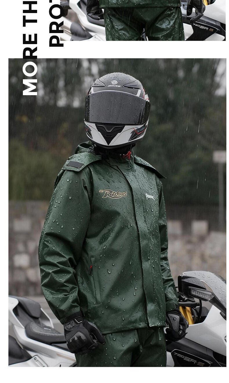 PRIDEROCK Motorcycle Electric Bike Raincoat Waterproof Breathable Outdoor Delivery Rider Two-Piece Rain Suit 17