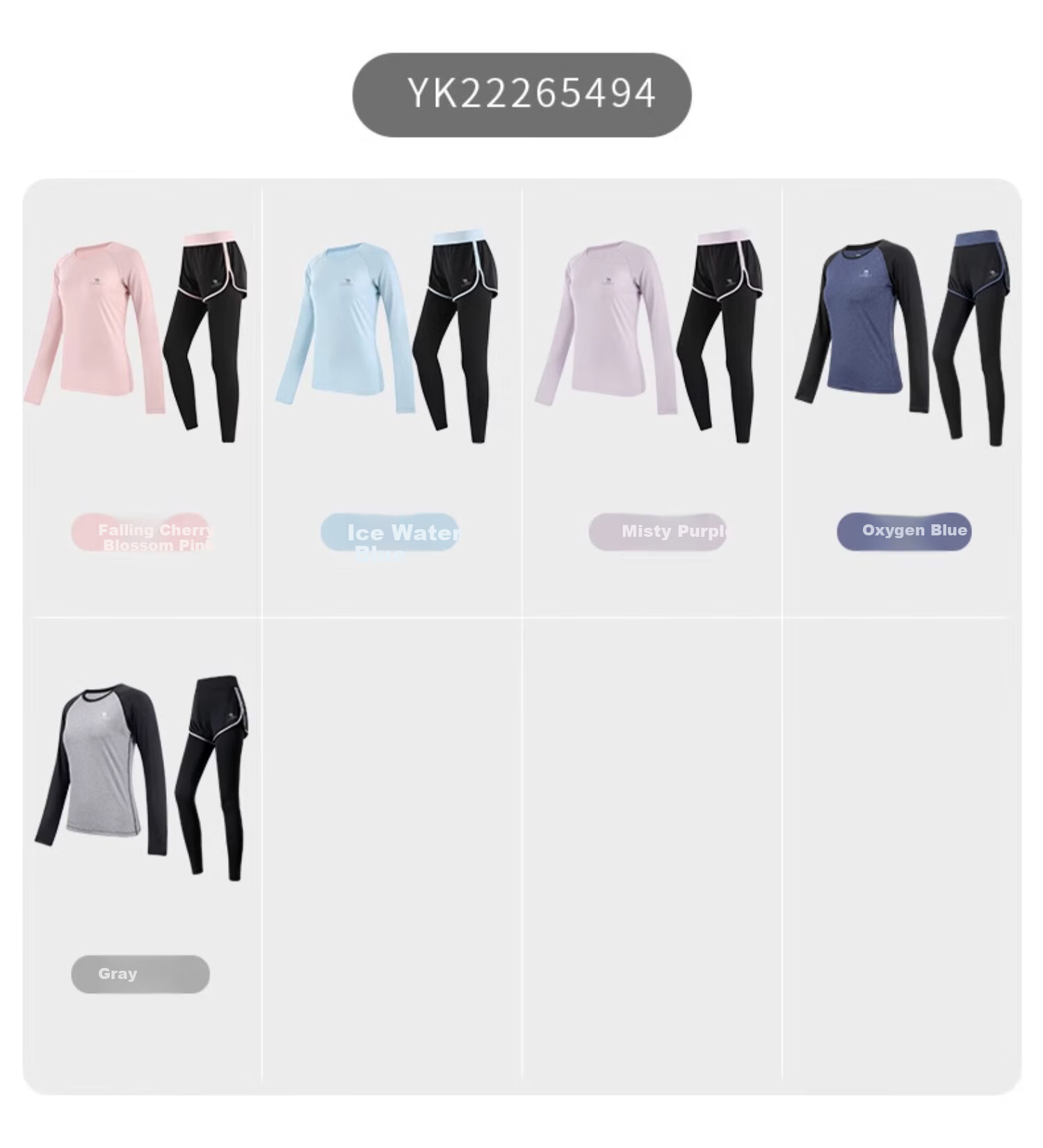 CAMEL Yoga Outfit for Women, Long-Sleeve Autumn And Winter Sportswear, Morning Running Clothes YK22255493, Sky Blue/navy Blue 12